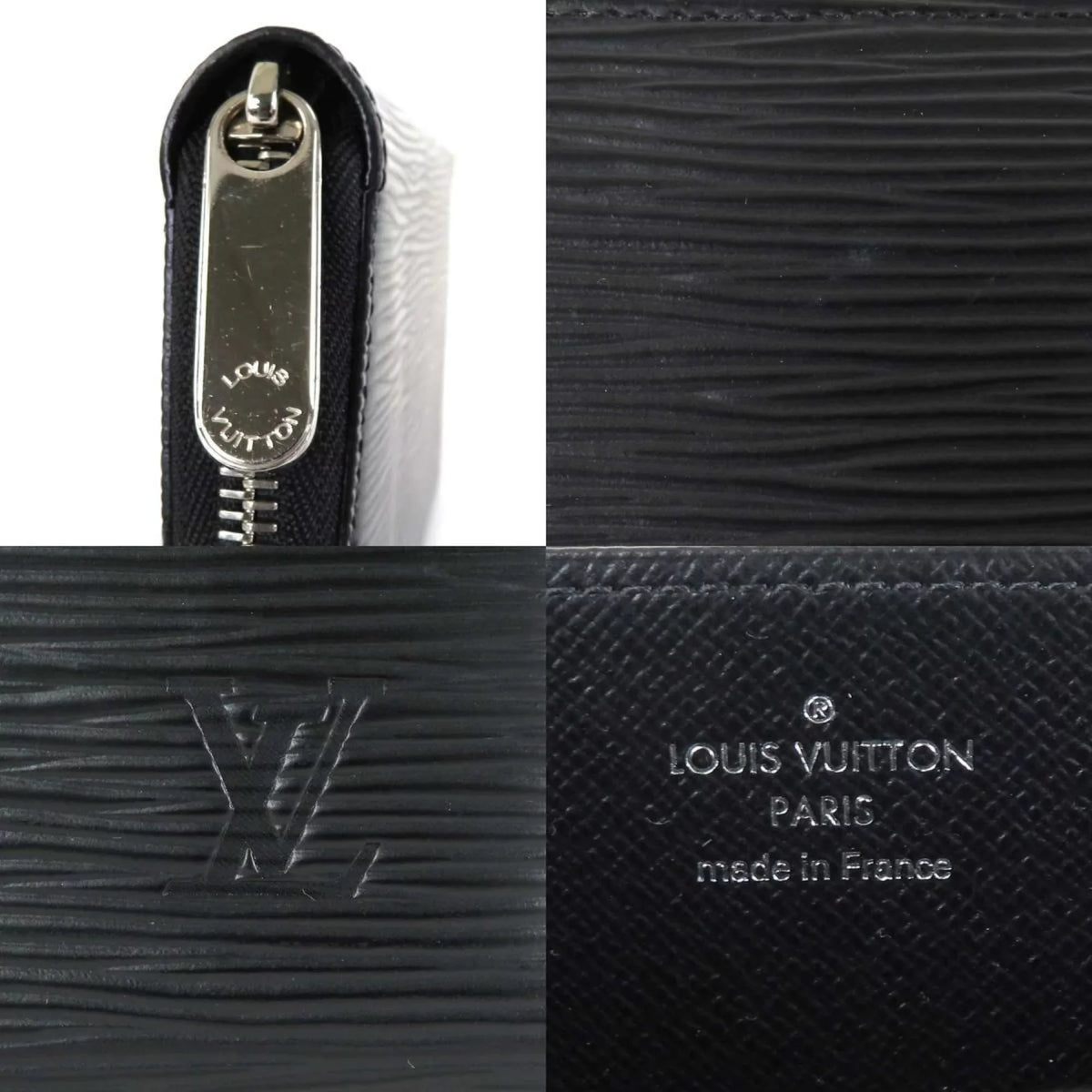 Pre-Owned Louis Vuitton LOUIS VUITTON Round Zipper Long Wallet Epi Zippy Leather Black Silver Unisex (Good)
