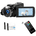 SEREE Video Camera for Youtube Camcorder Night Vision Film Camera Full HD 2.7K 30FPS 30.0 MP IR Vlogging Digital Camera, 2 Batteries, Remote