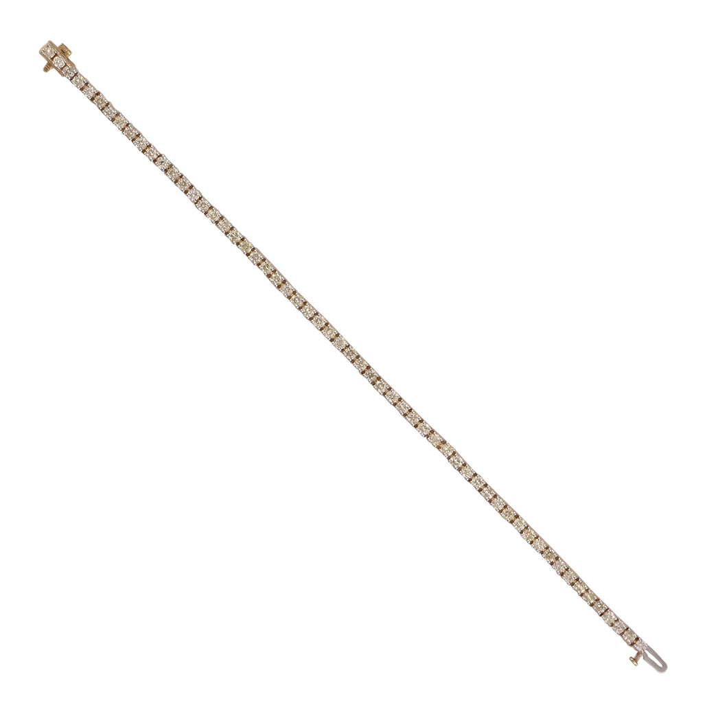 Arista 4.00 ct Round Diamond Tennis Bracelet in 14K Yellow Gold, 7" (J, I2)