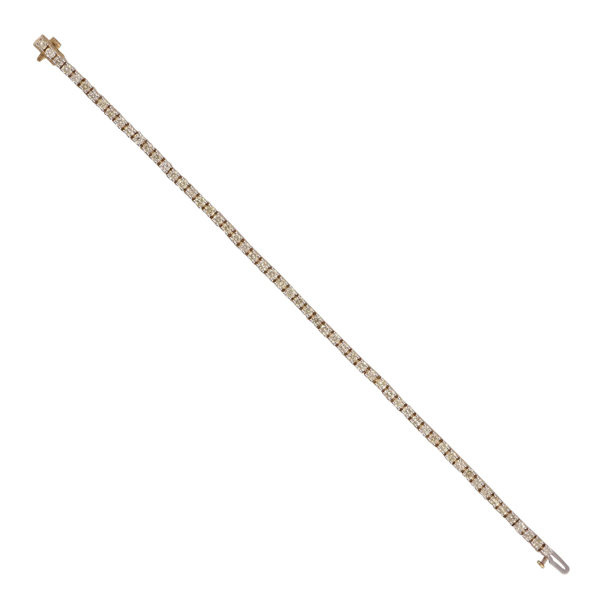 Arista 4.00 ct Round Diamond Tennis Bracelet in 14K Yellow Gold, 7" (J, I2)