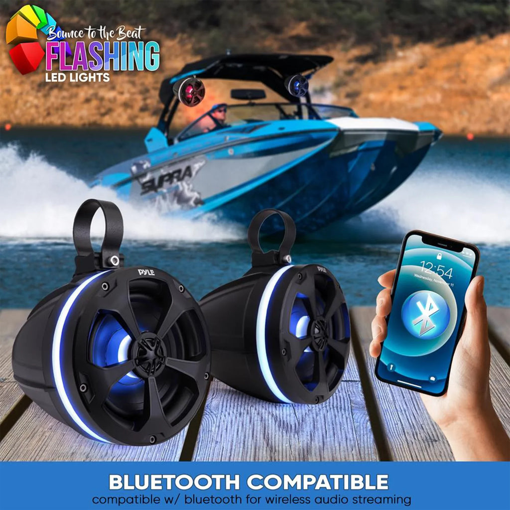 Pyle 5.25 In 1,000 Watt 2 Channel Waterproof Off Road Boat and ATV Speakers