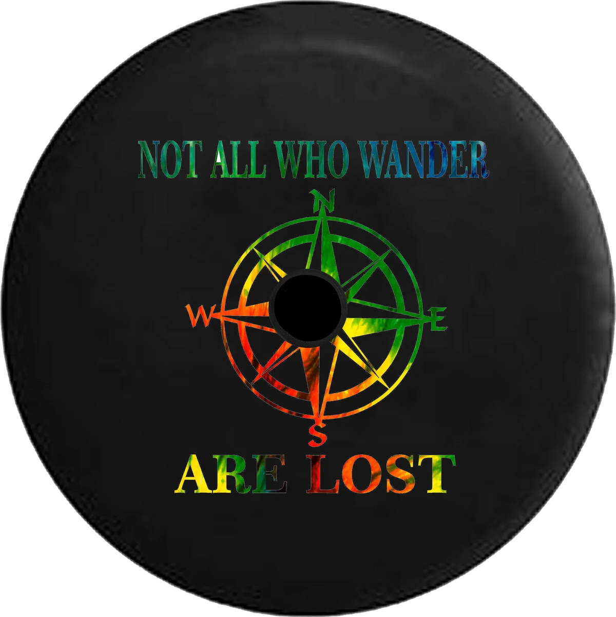 2018 2019 Wrangler JL Backup Camera Not All Who Wander Peace Love Tiedye Spare Tire Cover for Jeep RV 33 Inch