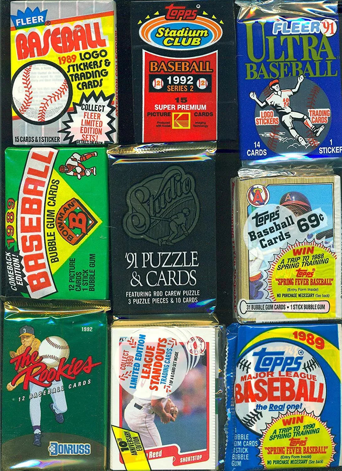600 Vintage Multi Sport Baseball Football Basketball Hockey Cards Wax Packs Topps, Fleer, Donruss, Upper Deck, Score