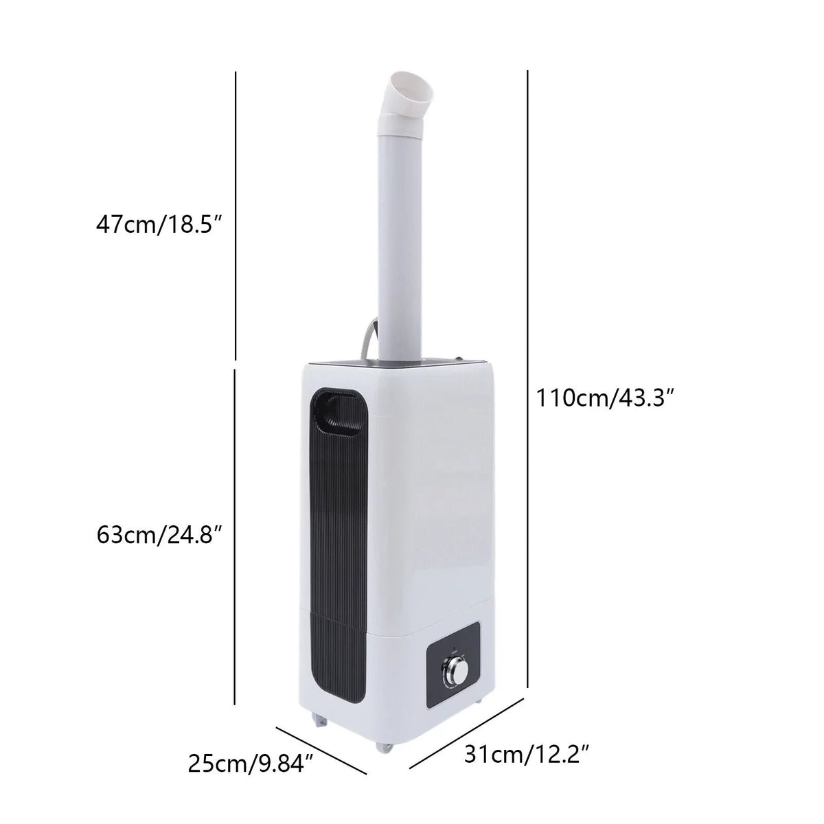 Fichiouy 110W Humidifier Floor Type 6.29 Gal Industrial Ultrasonic Sprayer for Large Room