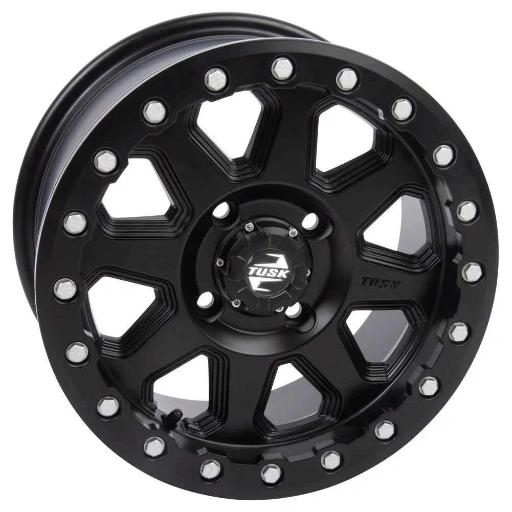 4/110 Tusk Uinta Beadlock Rim 14x7 5.0 + 2.0 Matte Black For Yamaha Viking VI EPS Ranch Edition 2022