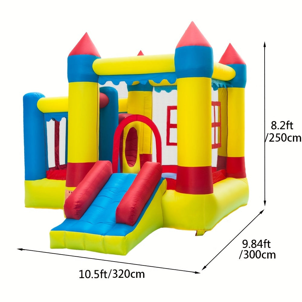 DFSDFGF32 3.2*3*2.5m 420D Thick Oxford Cloth Inflatable Bounce House Castle Ball Pit Jumper Play Castle Multicolor