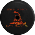 2018 2019 Wrangler JL Backup Camera Liberty or Death Don't Tread on Me Snake Flames Fire Spare Tire Cover for Jeep RV 33 Inch