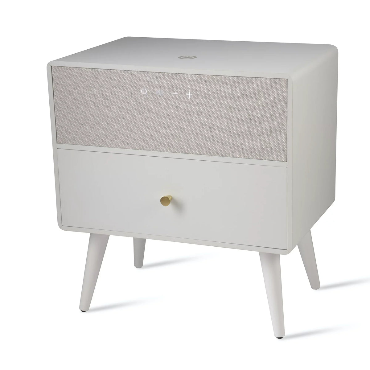 Koble Ralph Height-Adjustable Smart Side Table With Wireless Charging And Bluetooth® Audio, 23"H x 19"W x 10-7/8"D, White