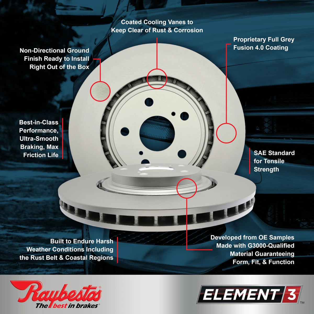 Raybestos Specialty Performance Rotors, 980524 Fits select: 2007-2012 MAZDA CX-7