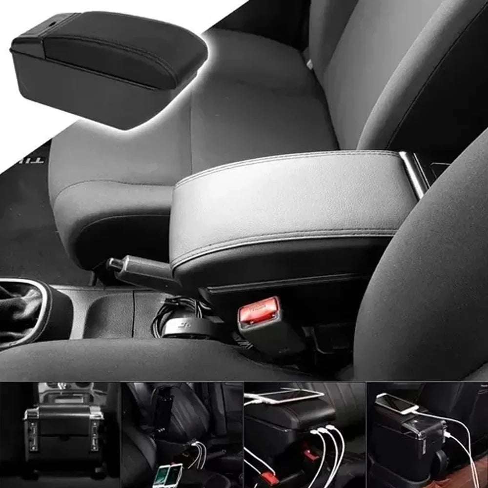 Nebublu Car accessories: armrest box,Box Leather Rest Universal 7 USB Cushion Universal 7 Rest Cushion Universal Car 7 USB Cup Armrest Box Leather Rest Cushion