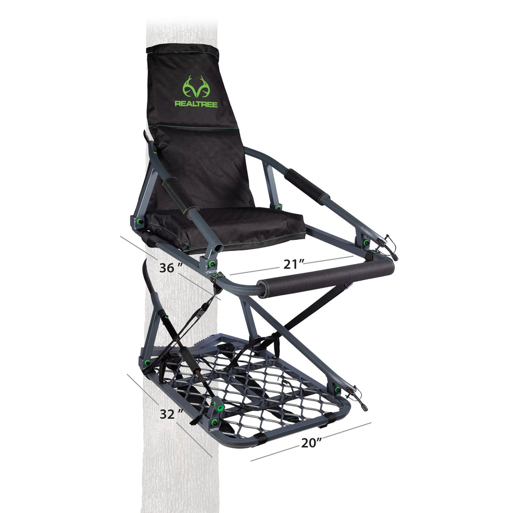 Realtree Invader Deluxe Aluminum Hunting Climbing Treestand