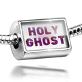 Neonblond Charm Holy Ghost Purple Stained Glass 925 Sterling Silver Bead