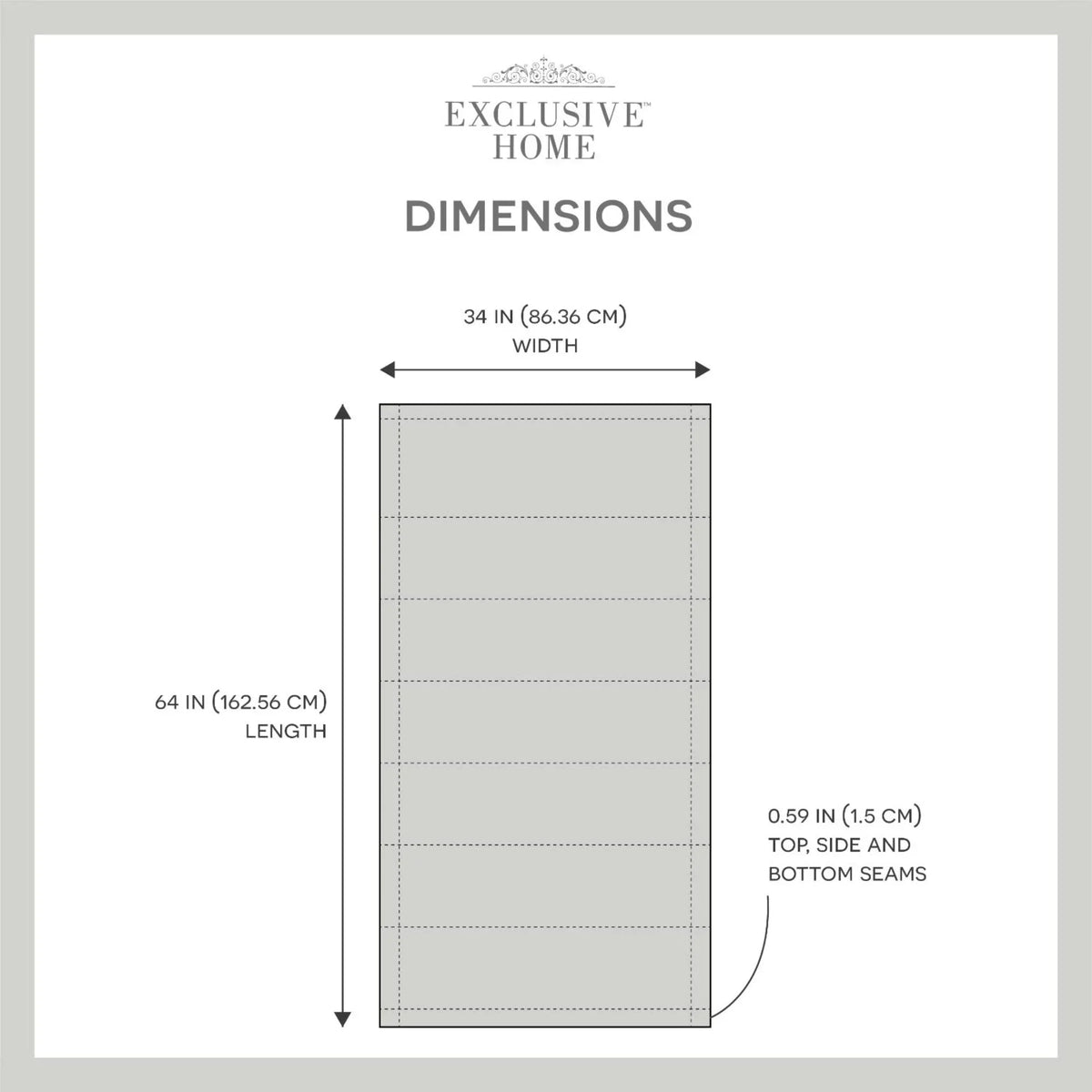 Exclusive Home Esme Total Blackout Roman Shade, 34"x64", Dark Grey