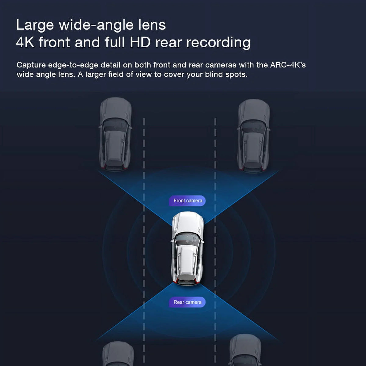 GRDIAN Arc4K 10" Rear-View Mirror Camera, Dual-Channel Front and Rear, Touchscreen, Parking Mode, Seamless Magnetic Mount Design