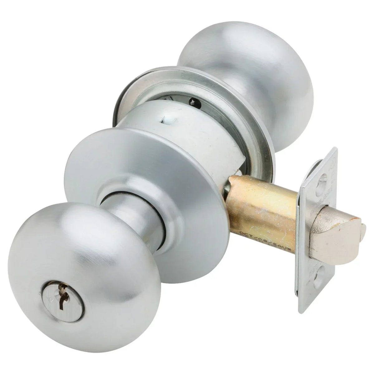 Schlage A53PD PLY 626 Grade 2 Entrance Cylindrical Lock Plymouth Knob Conventional Cylinder Satin Chrome Finish Non-handed